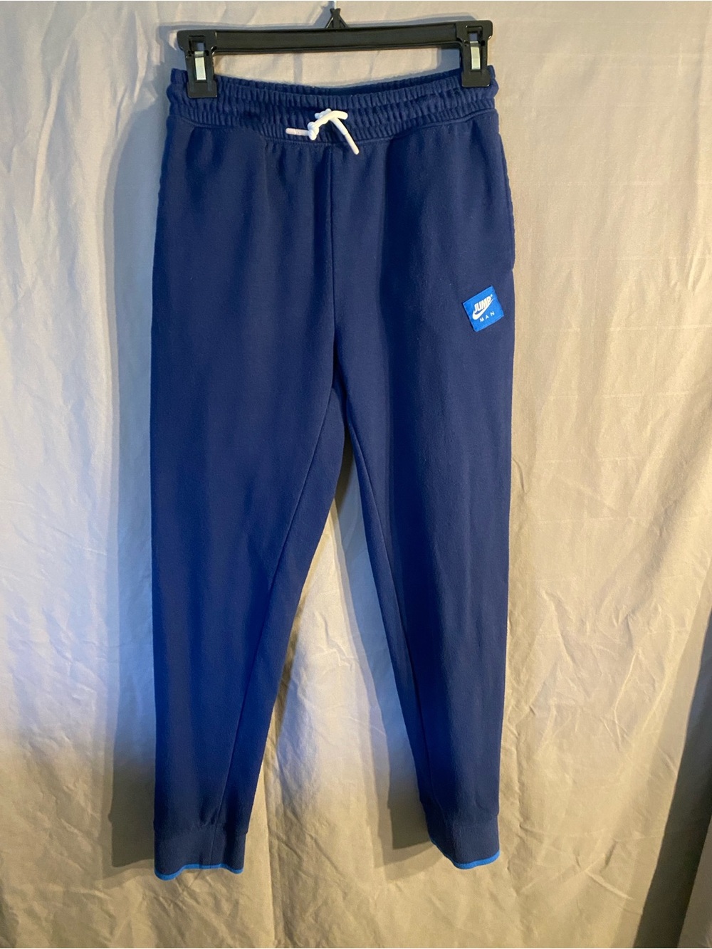 Jordan Navy Blue Kids Jogger Sweatpants with White Drawstring